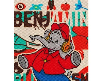 Benjamin the Elephant © Music - Iron on patches, size - 2,2 x 2,72 inches
