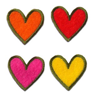 Iron on patches - Set heart love - colorful - 1.06 x 1.06 inches - Application