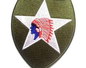 Iron on patches - indian Star Logo - white - 8.5x10.2cm - Application badges