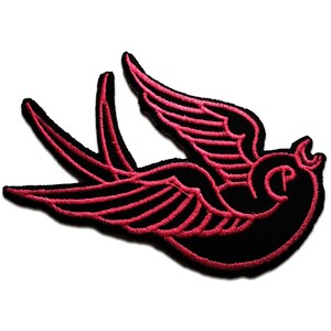 Iron on patches - dove Bird - Pink - 11,2x8,3cm - Application Embroided badges