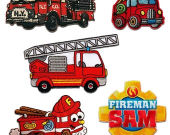 Fire Department Set 5 pieces - Iron on patches adhesive emblem stickers