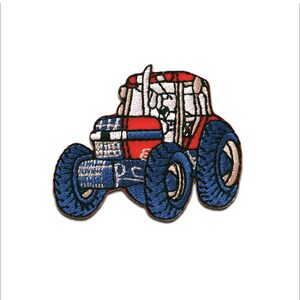 Iron on patches - tractor - red - 4,4x5,4cm - Application Embroided badges