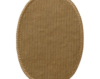 Cord Patches beige 2 pieces - Iron on patches, size - 3,8 x 4,8 inches