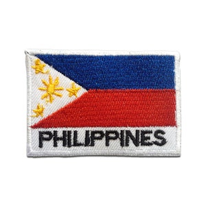 Iron on patches Phillipines flag banner white 5x7,2 Application badges image 1