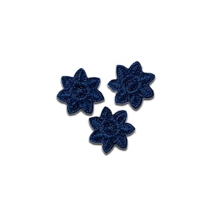 3 blue stars - Iron On Patches Adhesive Emblem, Size - 1,5 x 1,5 cm