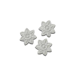 3 light gray stars - Iron On Patches Adhesive Emblem, Size - 1,5 x 1,5 cm