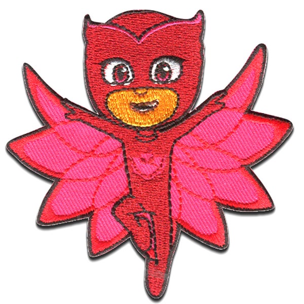 Iron on patches - PJ MASKS OWLETTE 1 Disney - red - 7,5 x 7,5 cm - Application Embroided badges