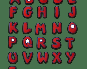 Alphabet Available - Iron On Patches Adhesive Emblem Stickers Appliques