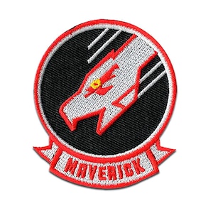 Top Gun Maverick - Aufnäher, Bügelbild, Aufbügler, Größe - 6,5 x 5,6 cm