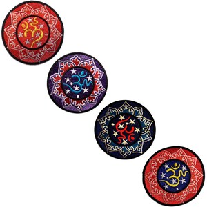 Om Symbol Spiritually Hindu Meditation - Iron On Patches Adhesive Emblem Stickers Appliques, Size - 2.95 x 2.95 Inches