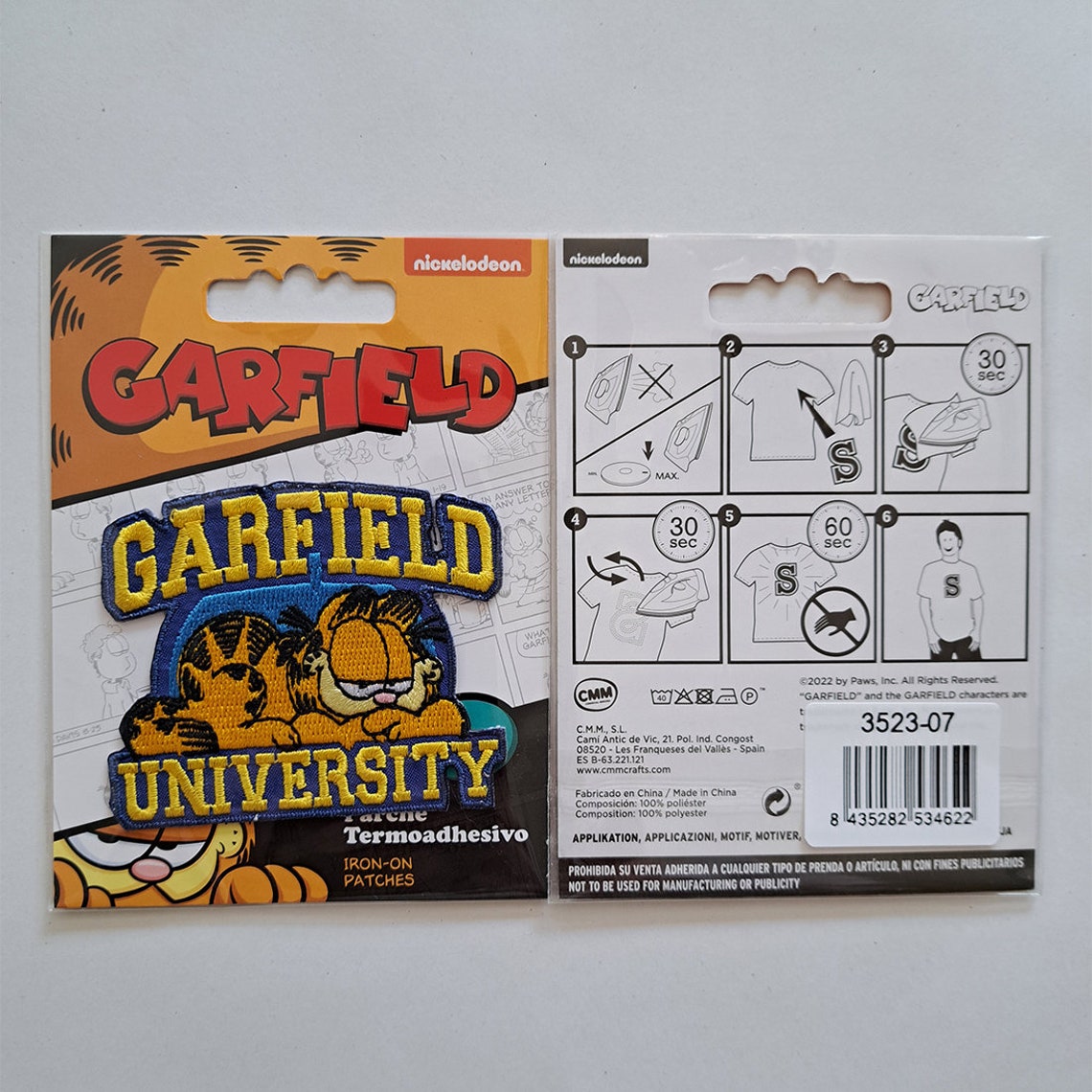 Garfield Patch Garfield University Comic Cat Embroidered - Iron on Patches Adhesive ...