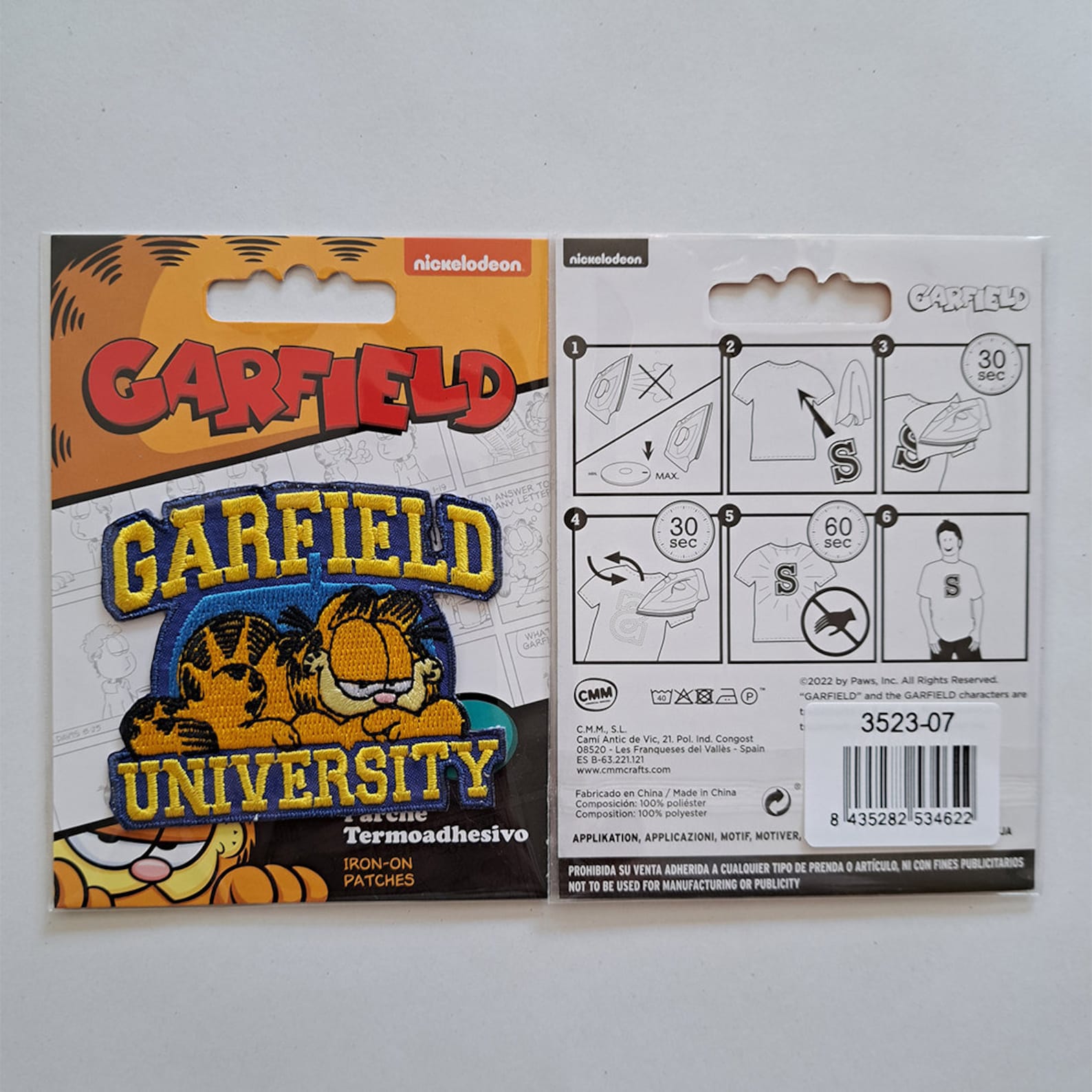 Garfield Patch Garfield University Comic Cat Embroidered - Iron on Patches Adhesive ...
