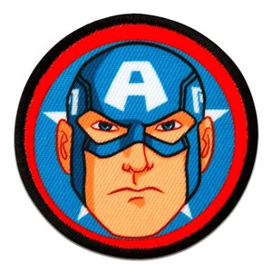 Iron on patches - AVENGERS Captain America Button comic children – blue – 6cm - Application