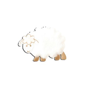 Iron on patches - sheep - white - 4,7x6,5cm - Application Embroided badges