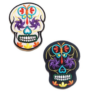 Skull Skeleton - Iron On Patches Adhesive Emblem Stickers Appliques, Size - 2.76 x 3.54 Inches