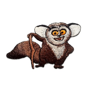 Iron on patches - Lemur animal children - brown - 5,6x8,3 Application badges