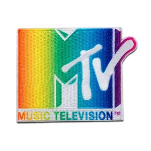 MTV Bunt - Aufnäher, Bügelbild, Aufbügler, Größe - 5,2 x 6,7 cm