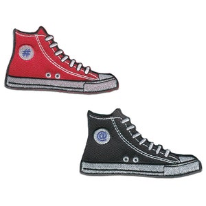 Sneakers Shoes - Iron On Patches Adhesive Emblem Stickers Appliques, Size - 1.77 x 3.15 Inches