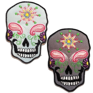 Skull Skeleton - Iron On Patches Adhesive Emblem Stickers Appliques, Size - 2.76 x 4.29 Inches