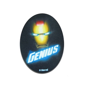 Iron on patches - Avengers Genius Iron Man Comic – black – 11 x 8 cm - Application Embroided badges
