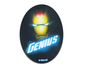 Iron on patches - Avengers Genius Iron Man Comic – black – 11 x 8 cm - Application Embroided badges