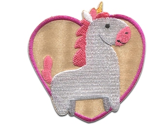Aufnäher / Bügelbild - Einhorn Herz Unicorns - Patches Aufbügeln