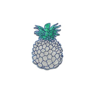 Iron on patches - XXL pineapple fruit with sequins – gold/green – 22,5x16,5cm - Application