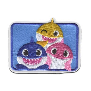 Baby Shark © Shark animal children - Iron on patches, size - 2,52 x 1,97 inches