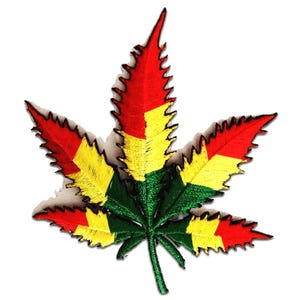Iron on patches - Reggae Marijuana Weed Cannabis colorful 8,5x9,5 badges