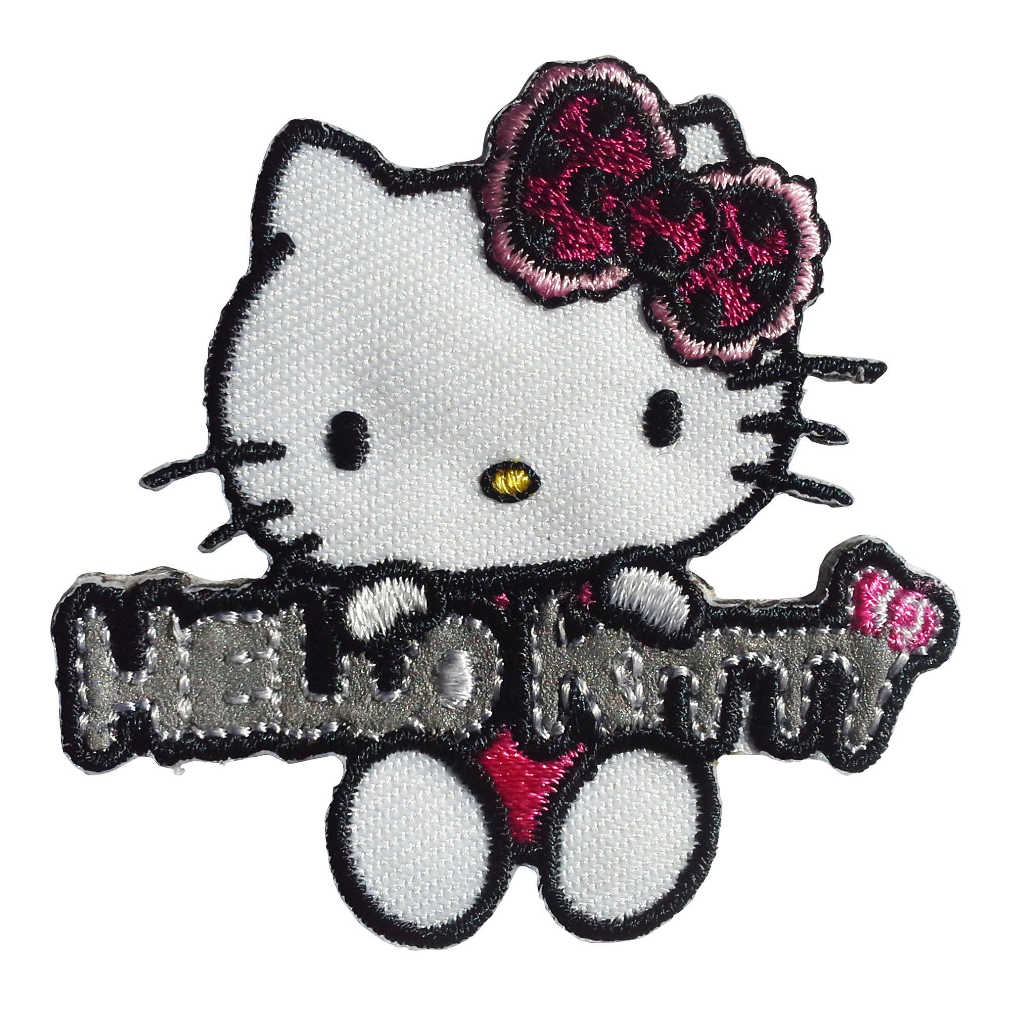 Iron on Patches Hello Kitty Comic Children Reflex Pink 5x5cm Application  Badges 