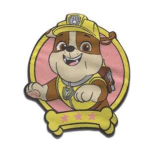 Paw Patrol © Rubble - Iron on patches adhesive, size - 2,44 x 2,12 inches