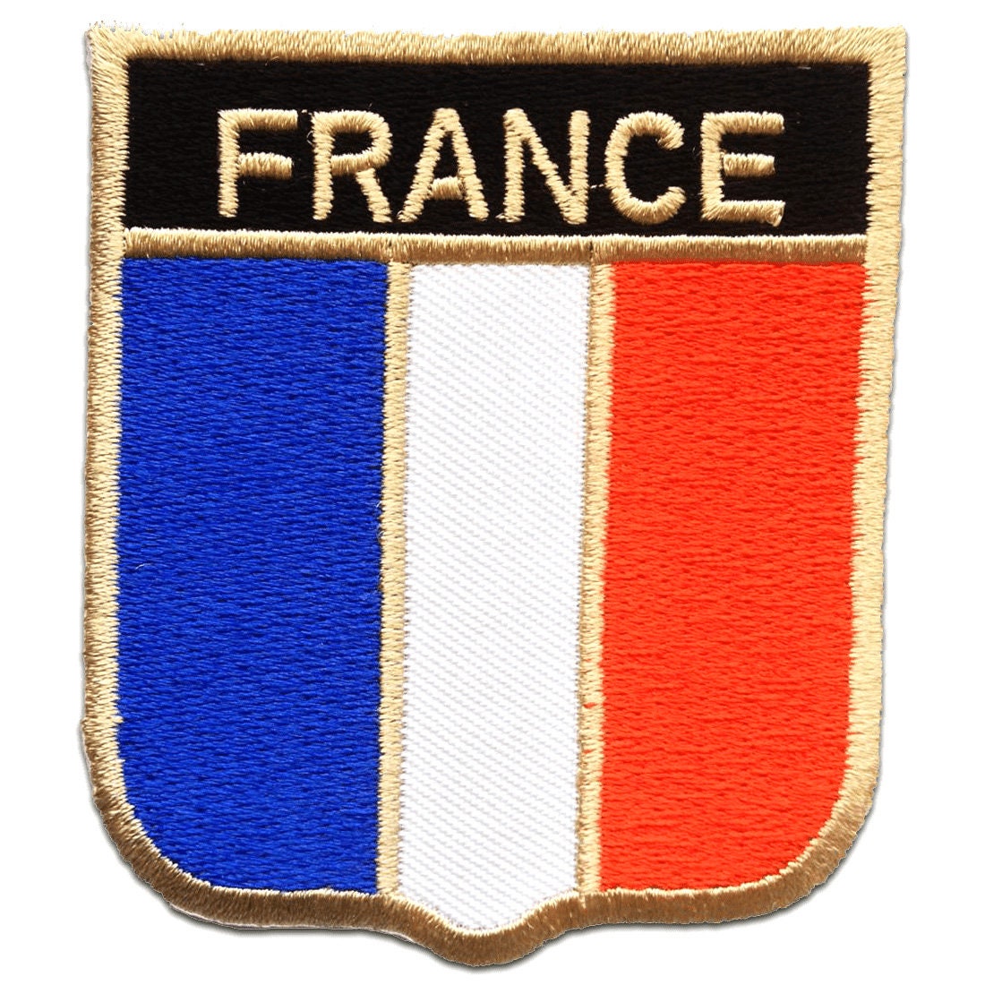 Ecusson - France drapeau bannière - bleu - 6,3x7,5cm - patches