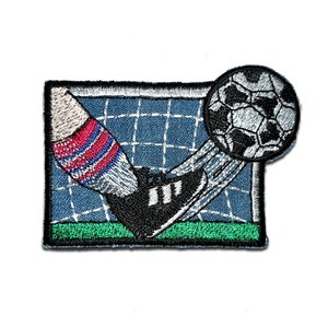 Football Kids Game - Iron On Patches Adhesive Emblem, Size - 7,6 x 5,4 cm