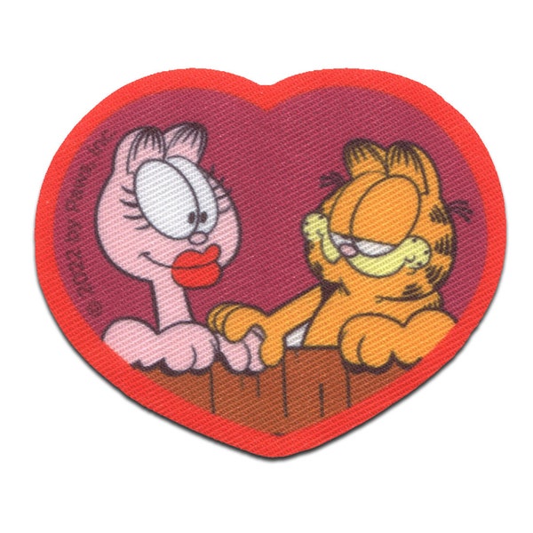 Garfield Arlene Comic Cat Printed - Iron On Patches Adhesive Emblem Stickers Appliques, Size - 7,2 x 5,7 cm