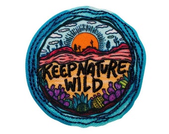 Keep Nature Wild Peace - Iron on patches, size - 2 x 2 inches