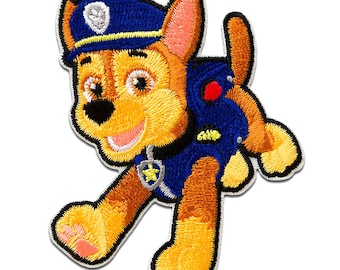 Aufnäher / Bügelbild - Paw Patrol Chase - blau - 7,2x5,6cm - Patches Aufbügeln