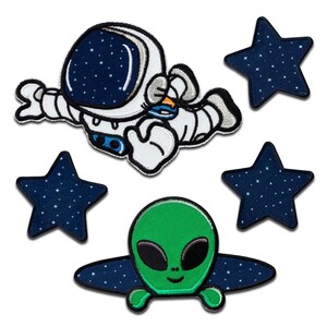 Space Set - Iron On Patches Emblem, Size - 4.92 x 3.35 inches