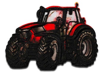 tractor children - Iron on patches adhesive emblem, size - 8,1 x 5,8 cm