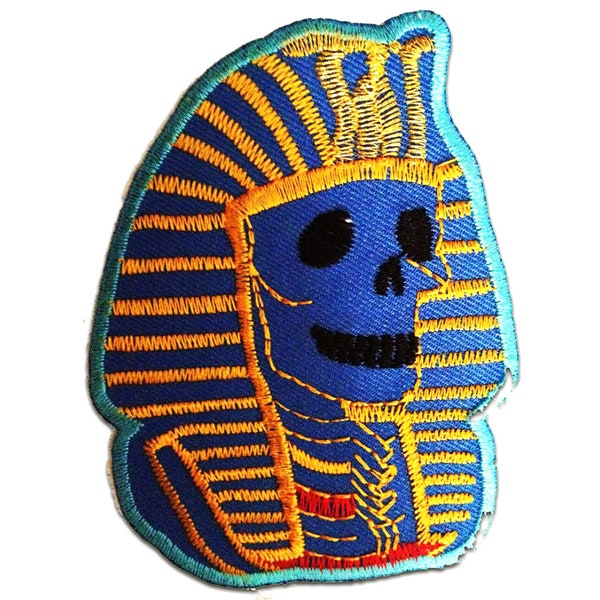 Iron on patches - egyptian queen Pharao Sphinx - blue - 7,5x7 Application badges