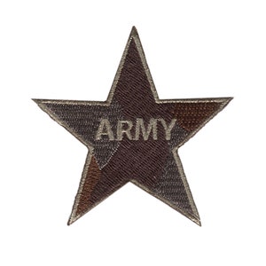 Army Star Military - Iron On Patches Adhesive, Size - 6,4 x 6,4 cm