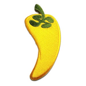 Aufnäher / Bügelbild - Pepperonis Spicy - gelb - 5.5 x 12.3 cm - Patch Aufbügeln