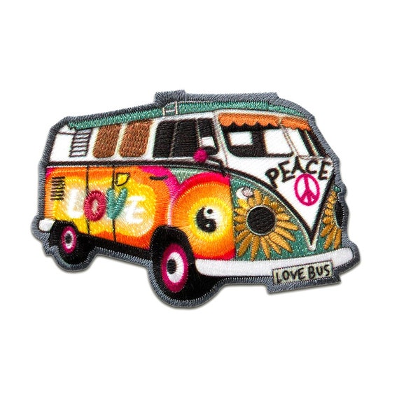 Hippie Bus Bully Love Peace Car Iron on Patches Adhesive - Etsy