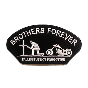 Iron on patches - BROTHERS FOREVER Biker - black - 12.9x7 Application badges