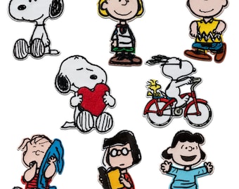 Peanuts © Snoopy Set 8 pieces - Iron On Patches Adhesive Emblem Stickers
