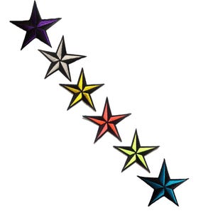 Star - Iron On Patches Adhesive Emblem Stickers Appliques, Size - 2.95 x 2.95 Inches
