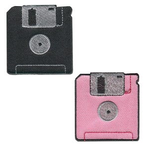 Disk Floppy - Iron On Patches Adhesive Emblem Stickers Appliques, Size - 2.17 x 2.17 Inches