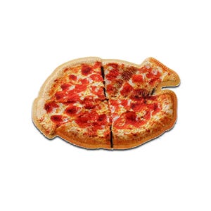 3D pizza - Iron On Patches Adhesive Emblem, Size - 3 x 4,6 cm
