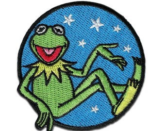 Aufnäher / Bügelbild The Muppets Kermit der Frosch Disney Comic Kinder – grün – 6,3 x 5,9 cm - Patch