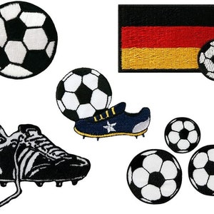 Football Set 7 pieces - Iron on patches adhesive emblem stickers appliques