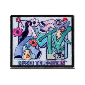 MTV Hippie - Ecusson Thermocollant Patches Appliques, Taille - 5,2 x 6,3 cm